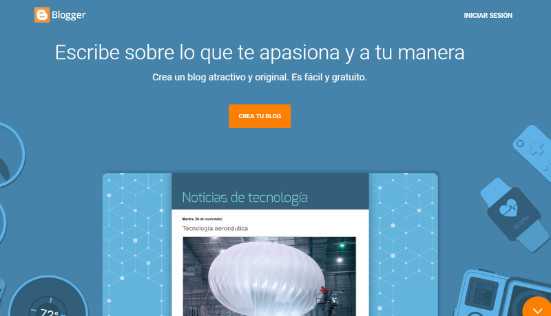 Portada de Sitio web Blogger