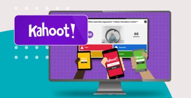 Logotipo de herramienta digital Kahoot y pantallazo de su sitio web